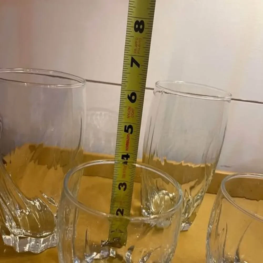 Vintage, Retro Anchor Hocking Central Park Tumblers & Rocks Glasses 4 Piece Set